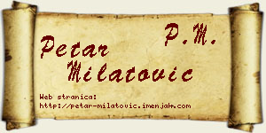 Petar Milatović vizit kartica